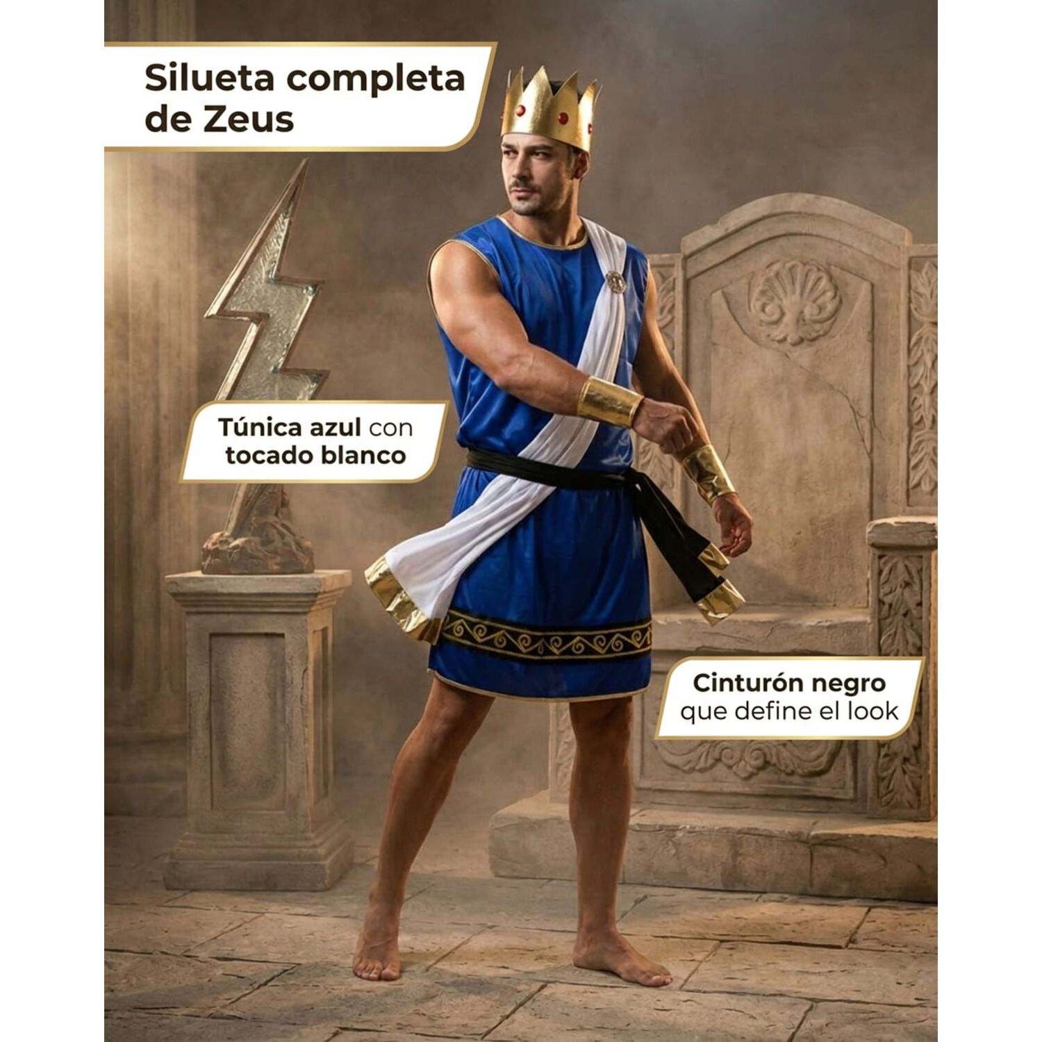 Disfraz Dios Griego Zeus Adulto image number 1.0