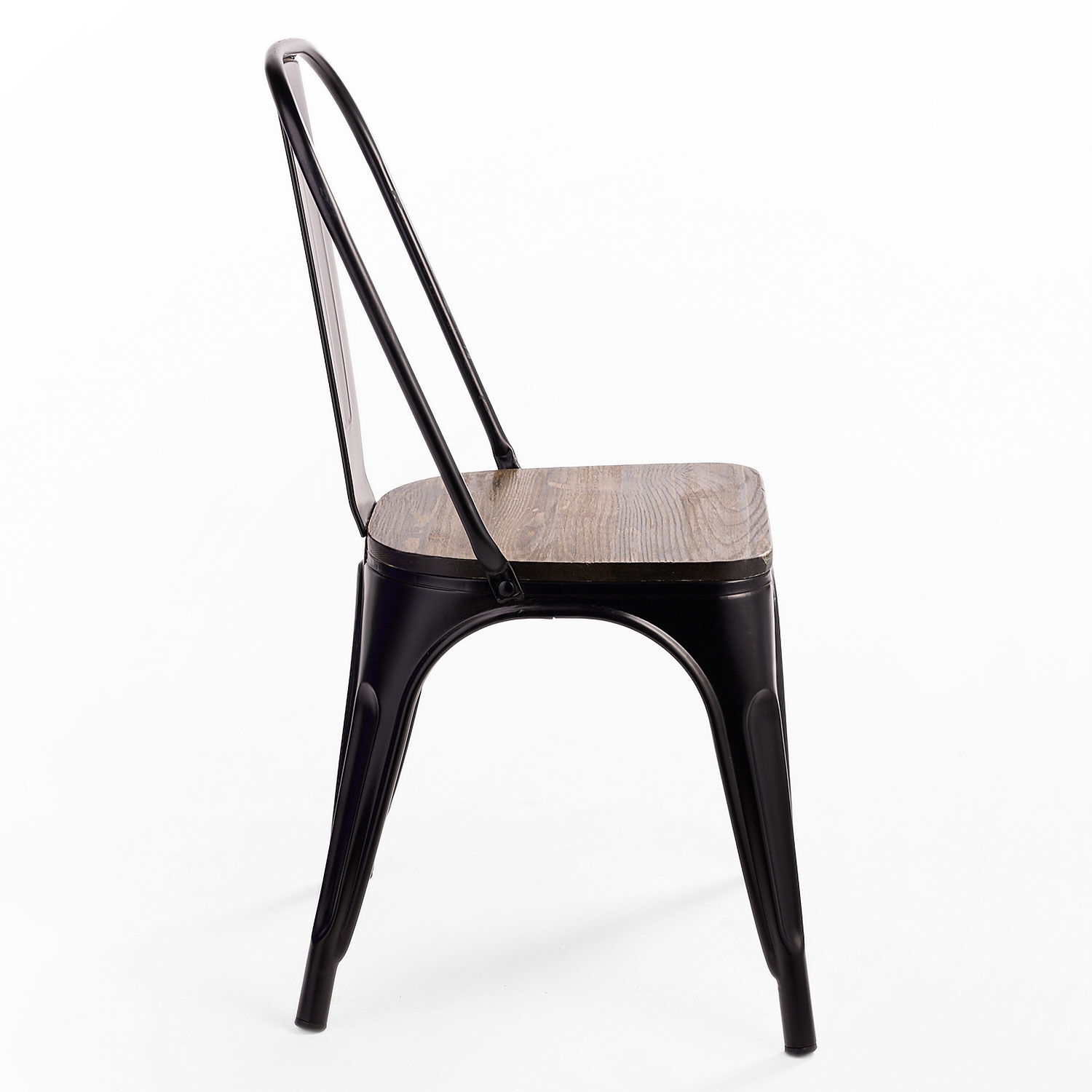 Silla Tolix Vintage Con Asiento De Madera - Negro image number 3.0