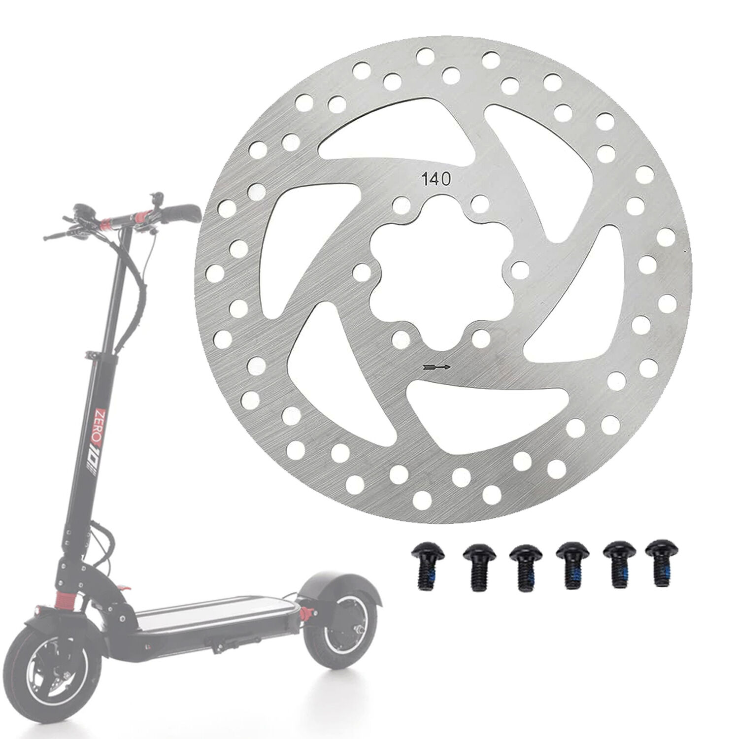 Disco De Freno Scooter Zero 10 Y Otros 140mm 6 Hoyos image number 0.0