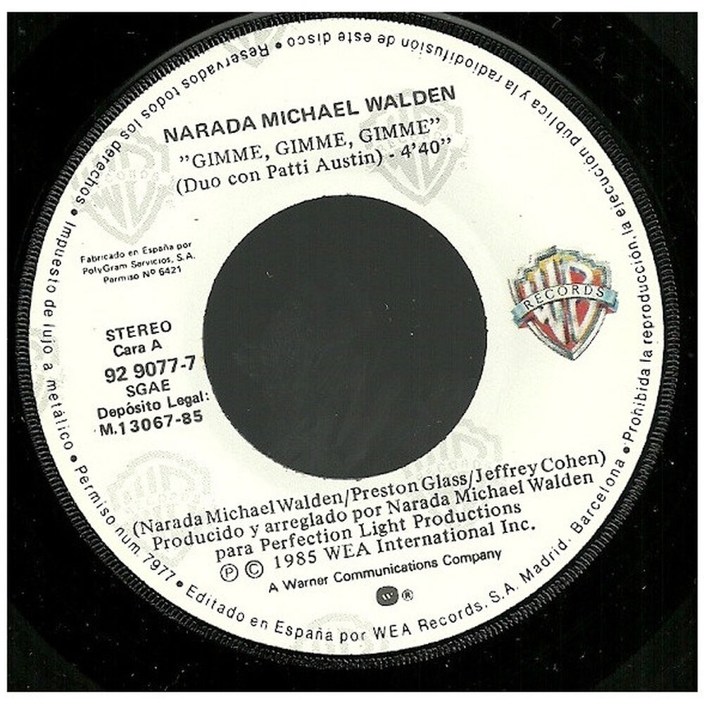 Narada Michael Walden - Gimme, Gimme, Gimme | 7" Single Usado image number 2.0