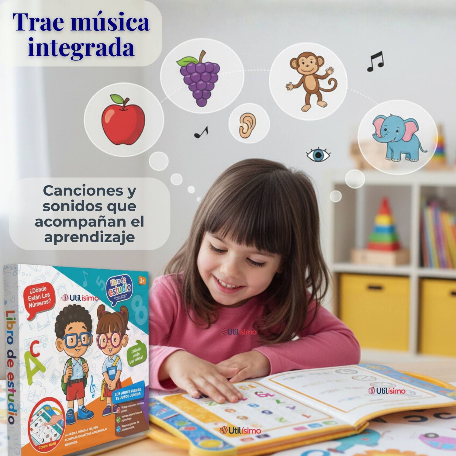 Libro Did&aacute;ctico Interactivo Aprendizaje Biling&uuml;e Juguete Para Ni&ntilde;os image number 7.0