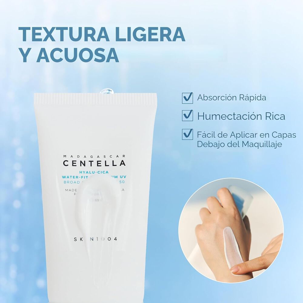 Madagascar Centella Hyalu-cica Water-fit Sun Serum Spf 50+ Y Pa++++ - 50ml (skin1004) Protector Solar Ligero Pieles Sensibles image number 7.0