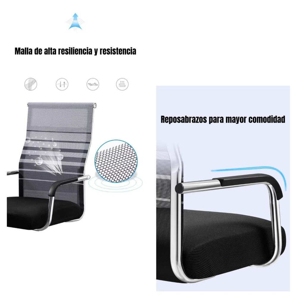 Silla De Escritorio Respaldo Alto Path Negra image number 6.0