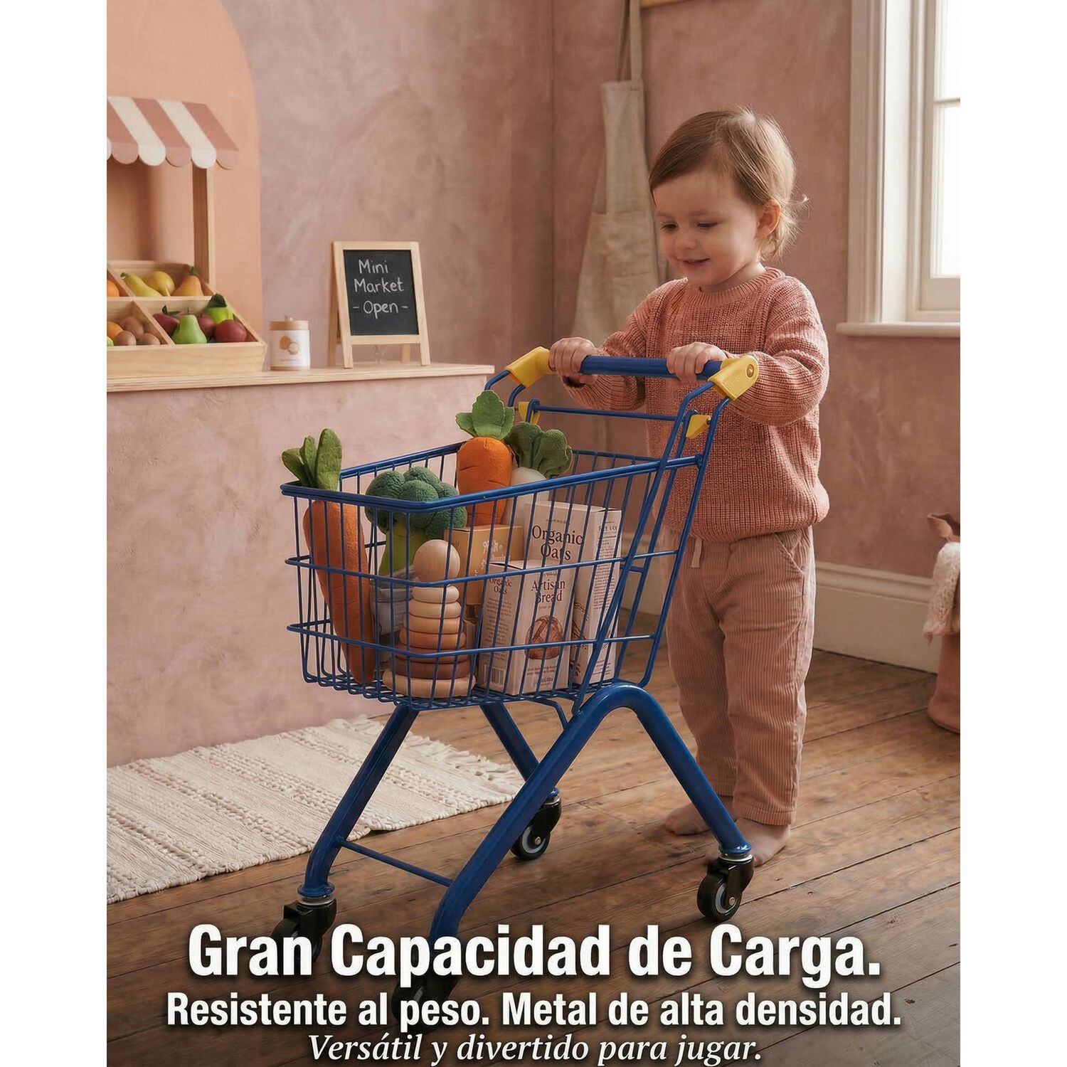 Carro De Supermercado Infantil De Metal Juguete image number 18.0