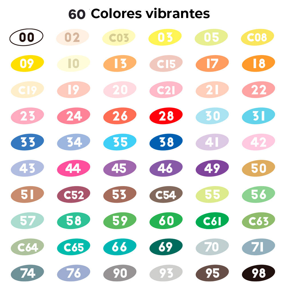 Arrtx Marcadores De Acrílico 60 Colores Punta Pincel image number 2.0