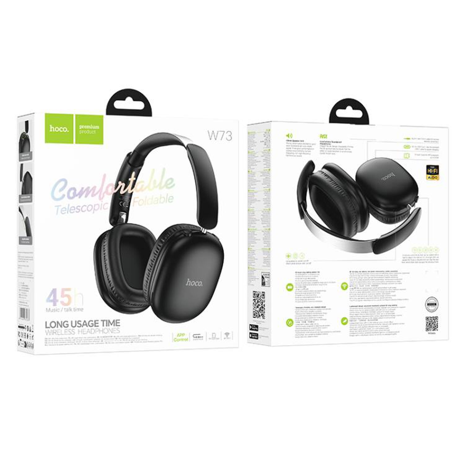Hoco W73 Audifonos Over-ear Inal&aacute;mbricos Con Bluetooth Y Micr&oacute;fono - Negro image number 3.0