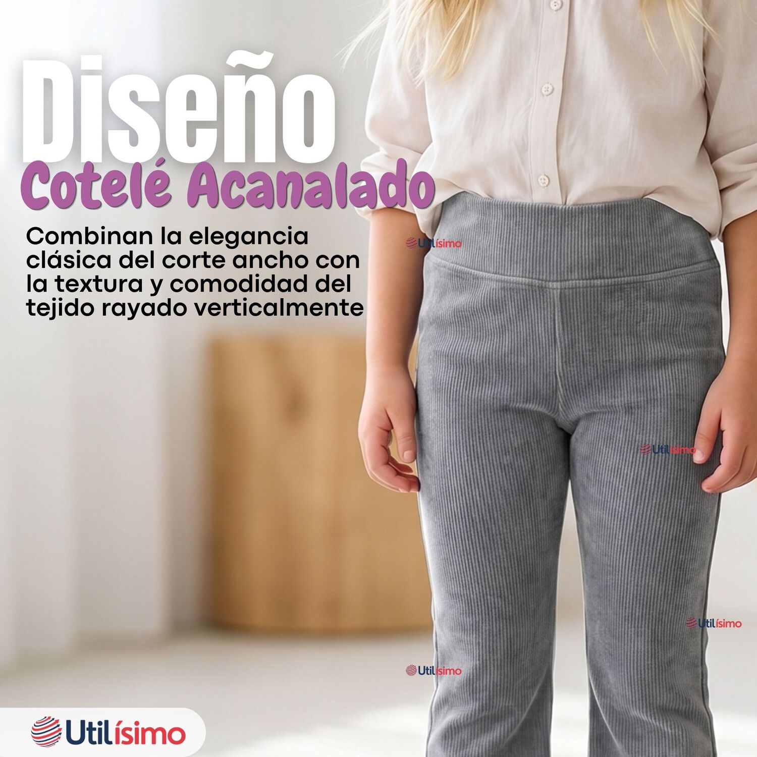Calza Pantal&oacute;n Palazzo Polar Con Chiporro Ni&ntilde;a Juvenil Elasticada T&eacute;rmica Melange image number 5.0