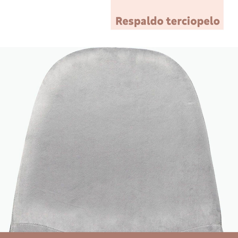 Pack De 4 Sillas Spoon Terciopelo - Gris image number 4.0