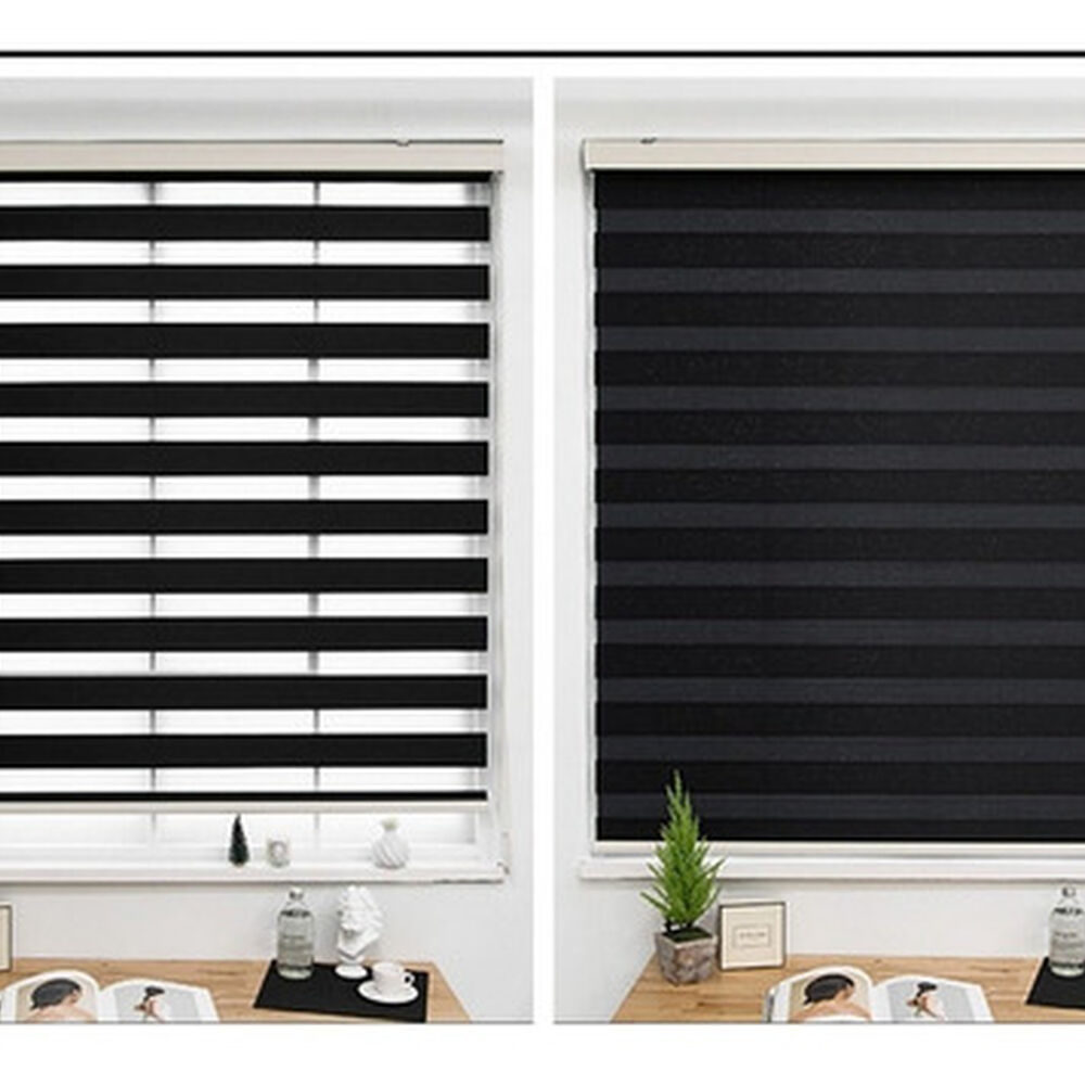 Cortina Roller D&uacute;o Store D&iacute;anoche Zebra 120 X 160 Clems image number 3.0