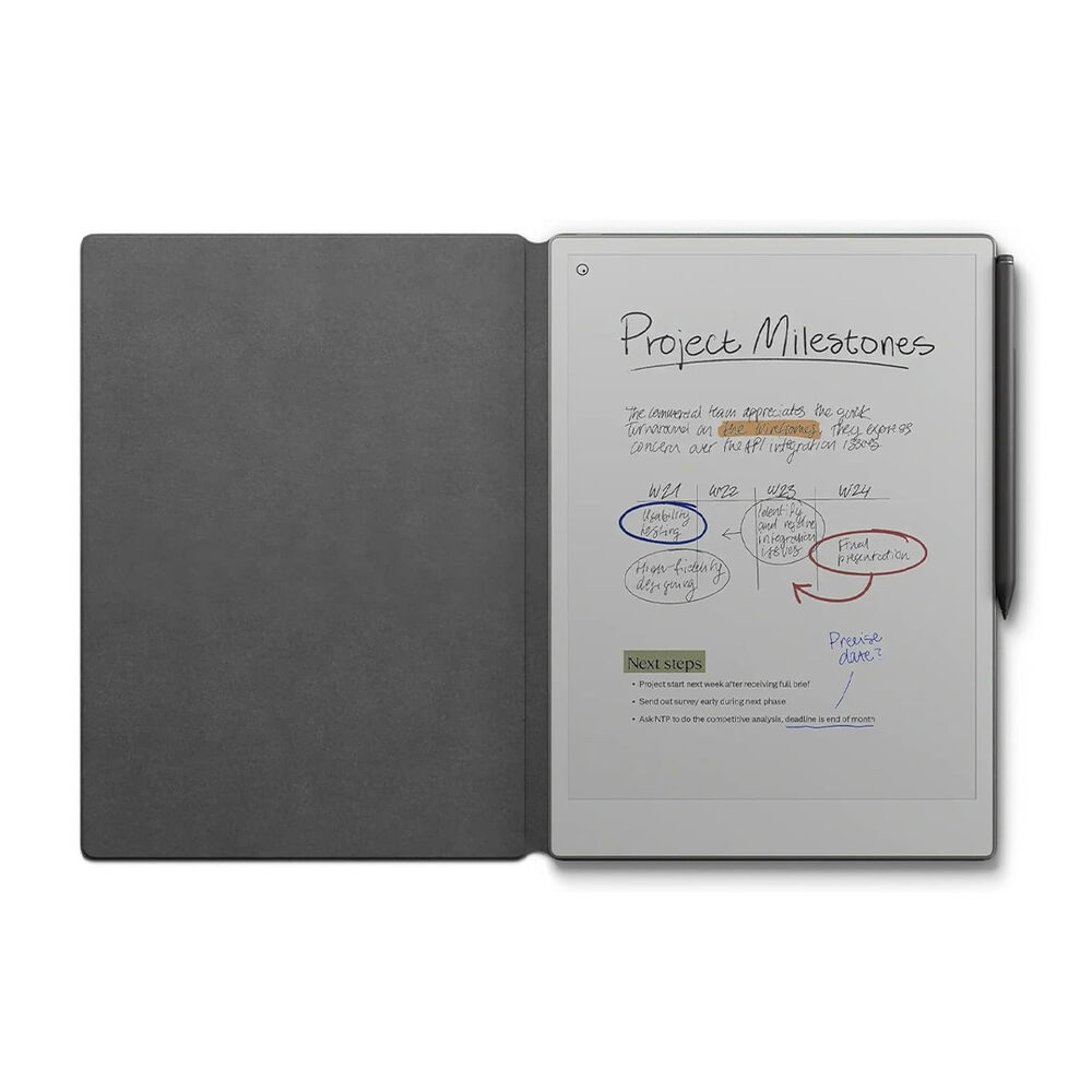 Kit Tableta Remarkable Paper Pro Bundle Con Marker Plus Pen Y Cobertor Book Folio Cover Cuero Negro image number 6.0
