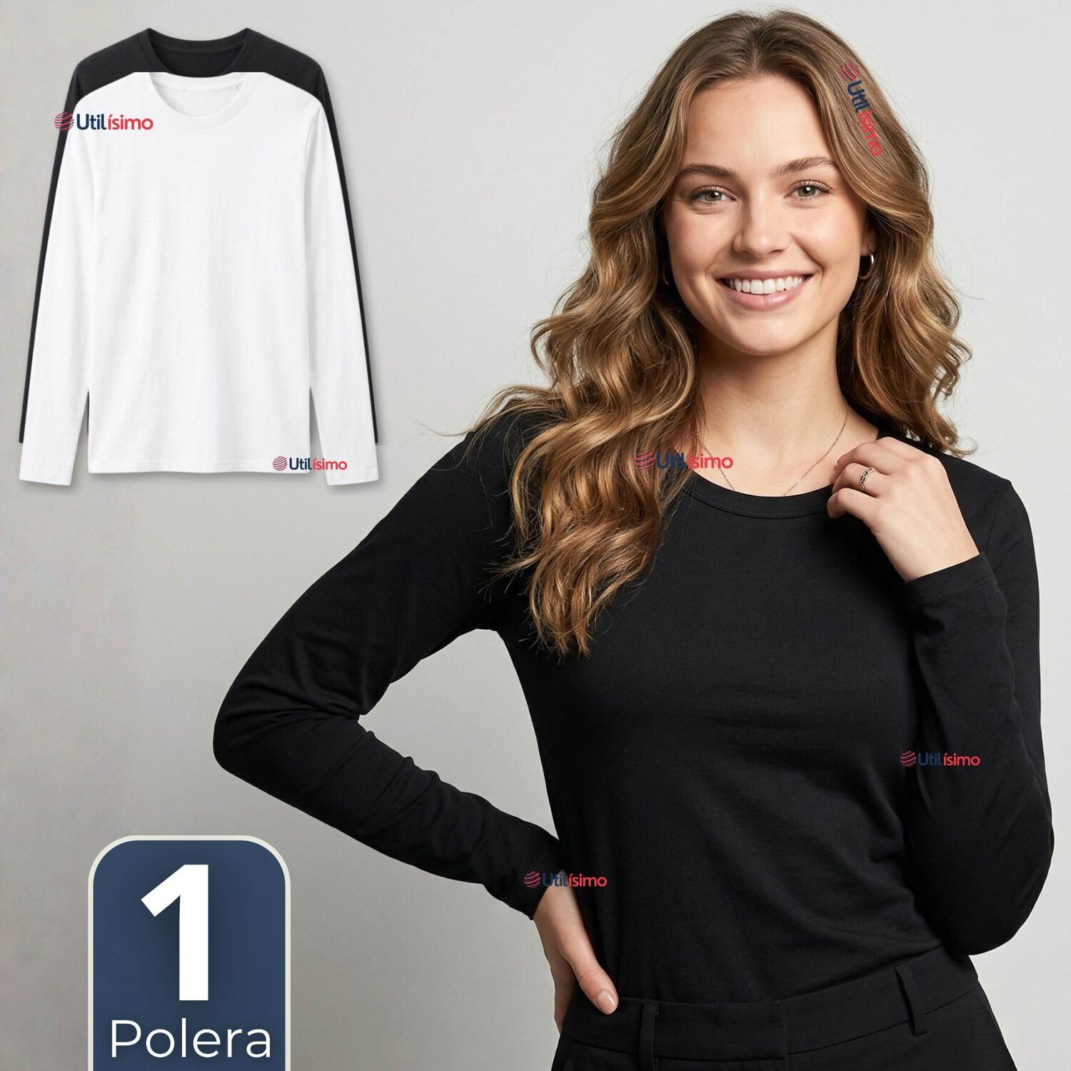 Camiseta Polera Polar Primera Capa Manga Larga Colores Surtidos Mujer image number 0.0