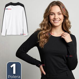 Camiseta Polera Polar Primera Capa Manga Larga Colores Surtidos Mujer