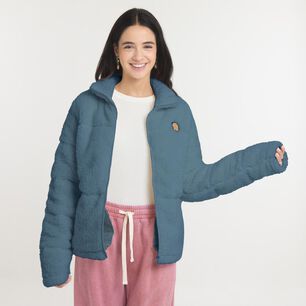 Chaqueta Peluda Regular Cuello Alto Mujer Ocean Pacific