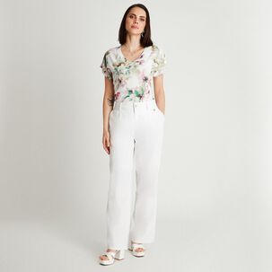 Pantalón Tiro Alto Straight Mujer Lorenzo Di Pontti
