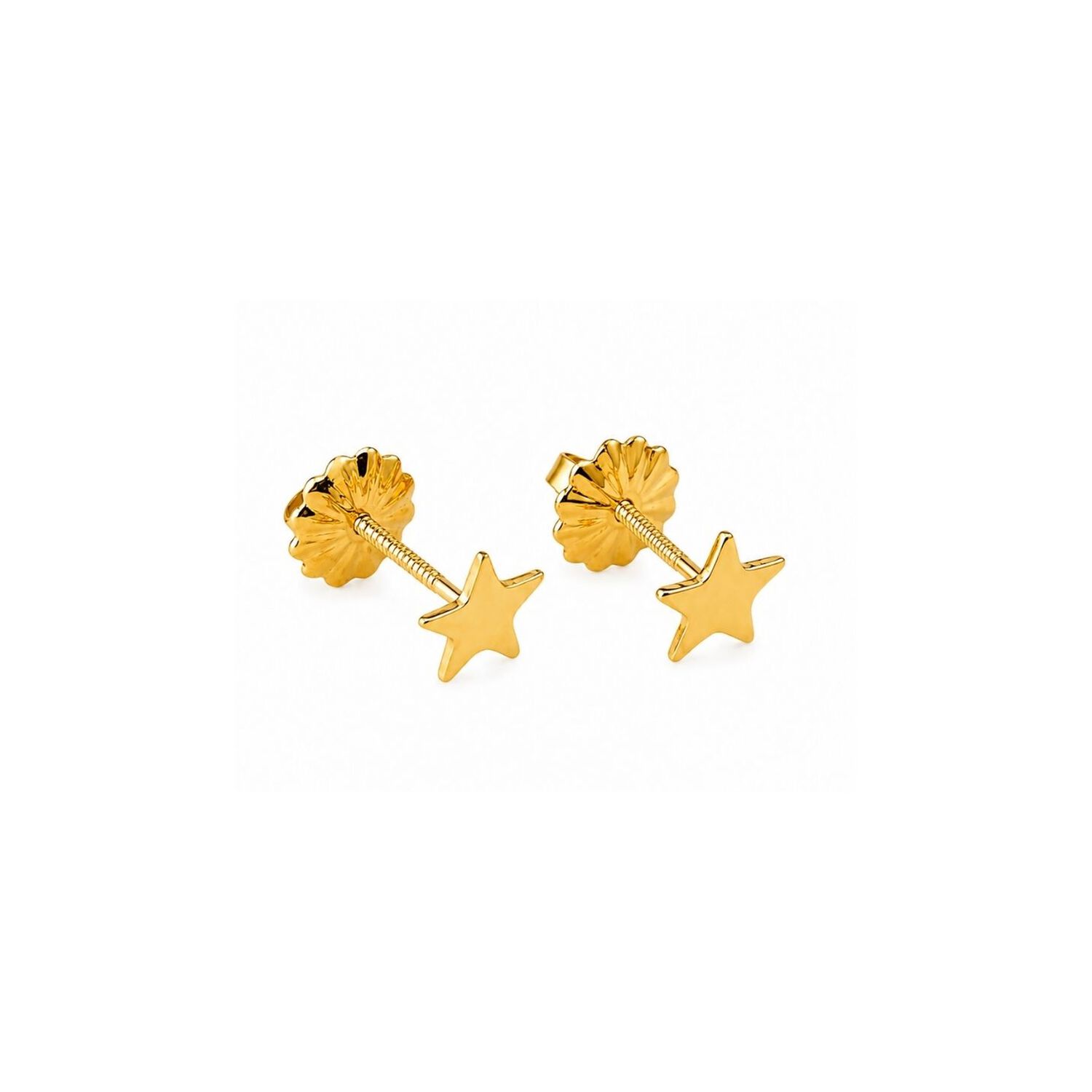 Aros Estrella 5mm Oro 18k 0.80gr. Mujer Ni&ntilde;a Juvenil Dorado image number 1.0