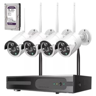 Kit Cctv 4 C&aacute;maras De Seguridad Inalambricas 2 Mp Con Disco Duro 1 Terabyte