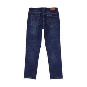 Jeans Tiro Medio Regular Slim Hombre Az Black