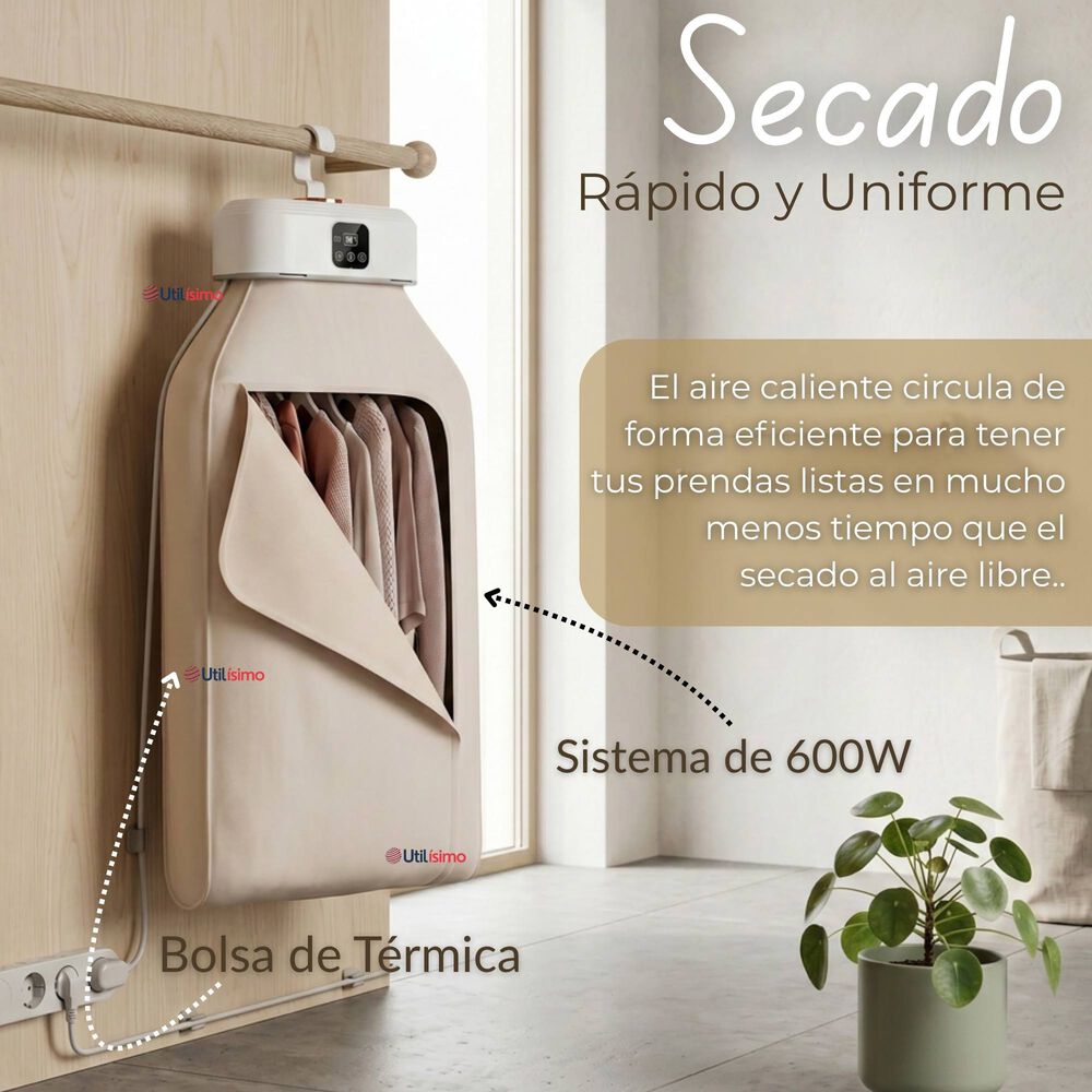 Secadora Ropa Port&aacute;til Compacto El&eacute;ctrico Bajo Consumo 900w - 1000w image number 4.0