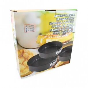 Juego De 3 Moldes Redondos Desmontables Para Tortas