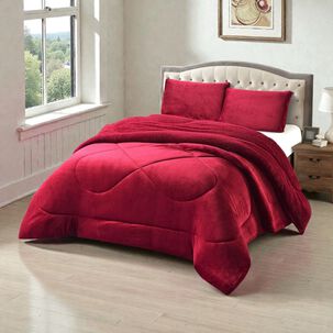 Plumon De Invierno Plush Liso Con Chiporro De 1.5 Plazas + 1 Funda Para Almohada Cip1.5p-10