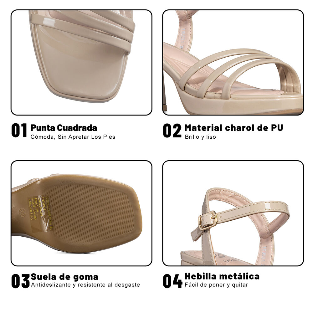 Sandaliataco Grueso Simil Charol Mujer Weide You531 image number 8.0