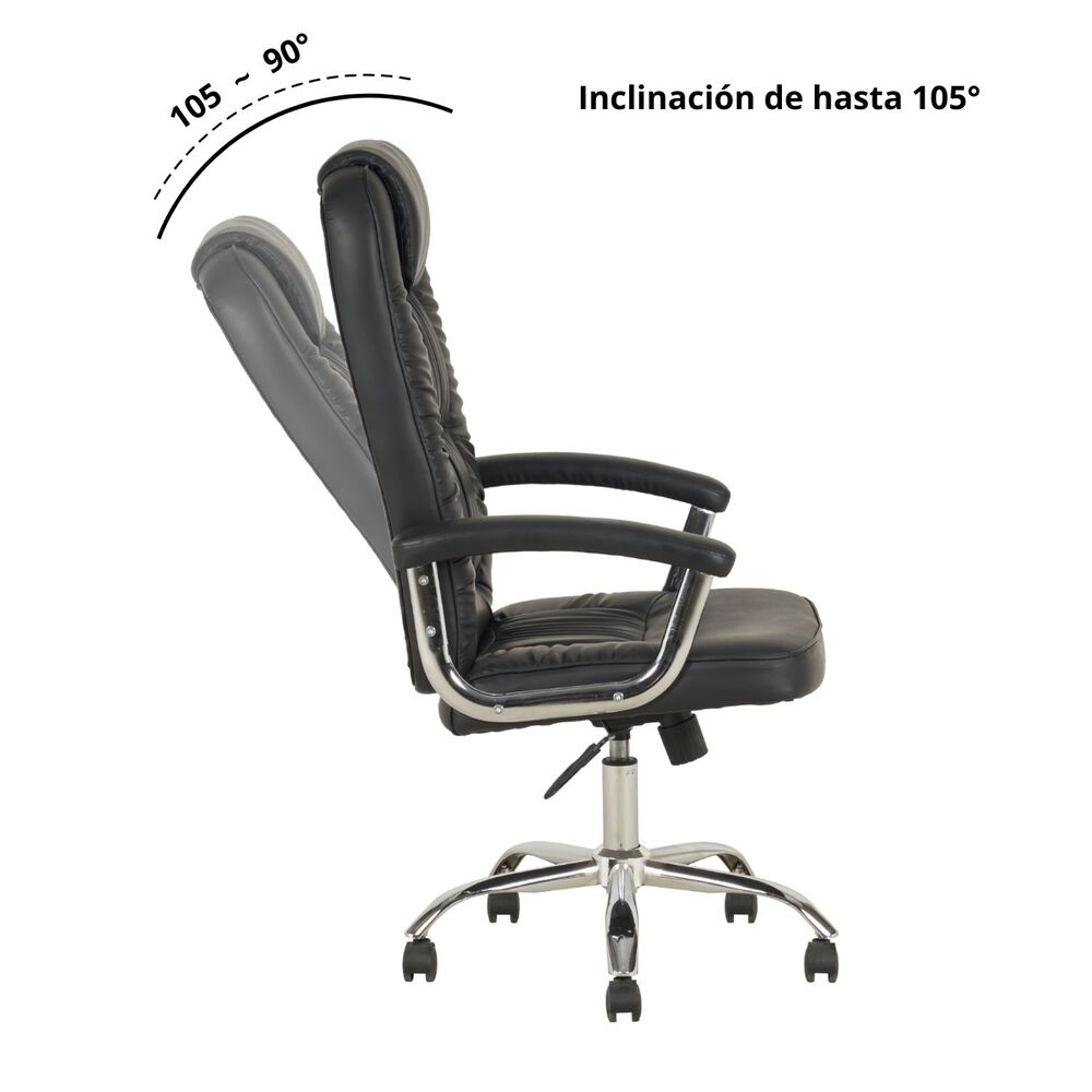 Silla Escritorio Gerencial Boston Negra Ergon&oacute;mica image number 3.0