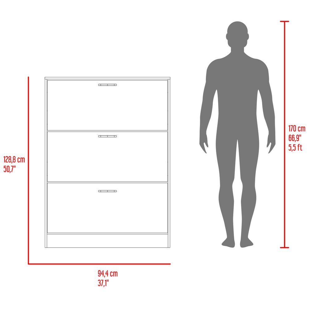 Mueble Zapatero 3 Compartimientos 128,7x94,2x24 Cm Beige image number 7.0
