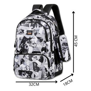 Mochila Escolar Juvenil Y Universitario 45cm Diseño Camuflaje Gray Unisex