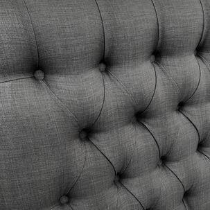 Respaldo De Cama Capitoné Premium Lino Grafito Super King