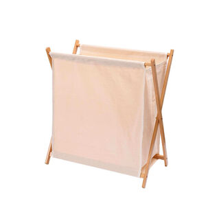 Cesto Plegable Para Ropa De Bambú Beige