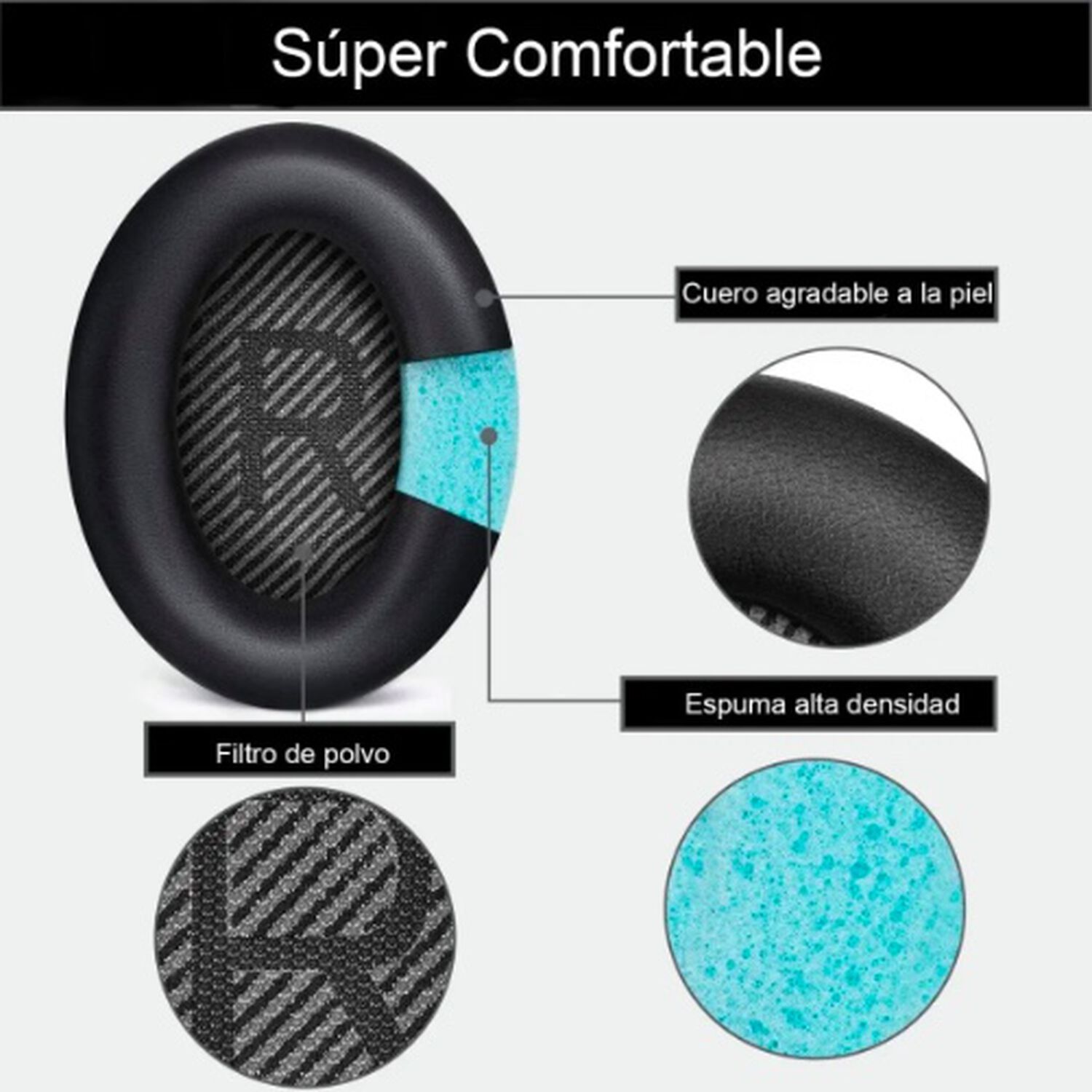 Almohadillas Bose Quietcomfor Negra image number 1.0