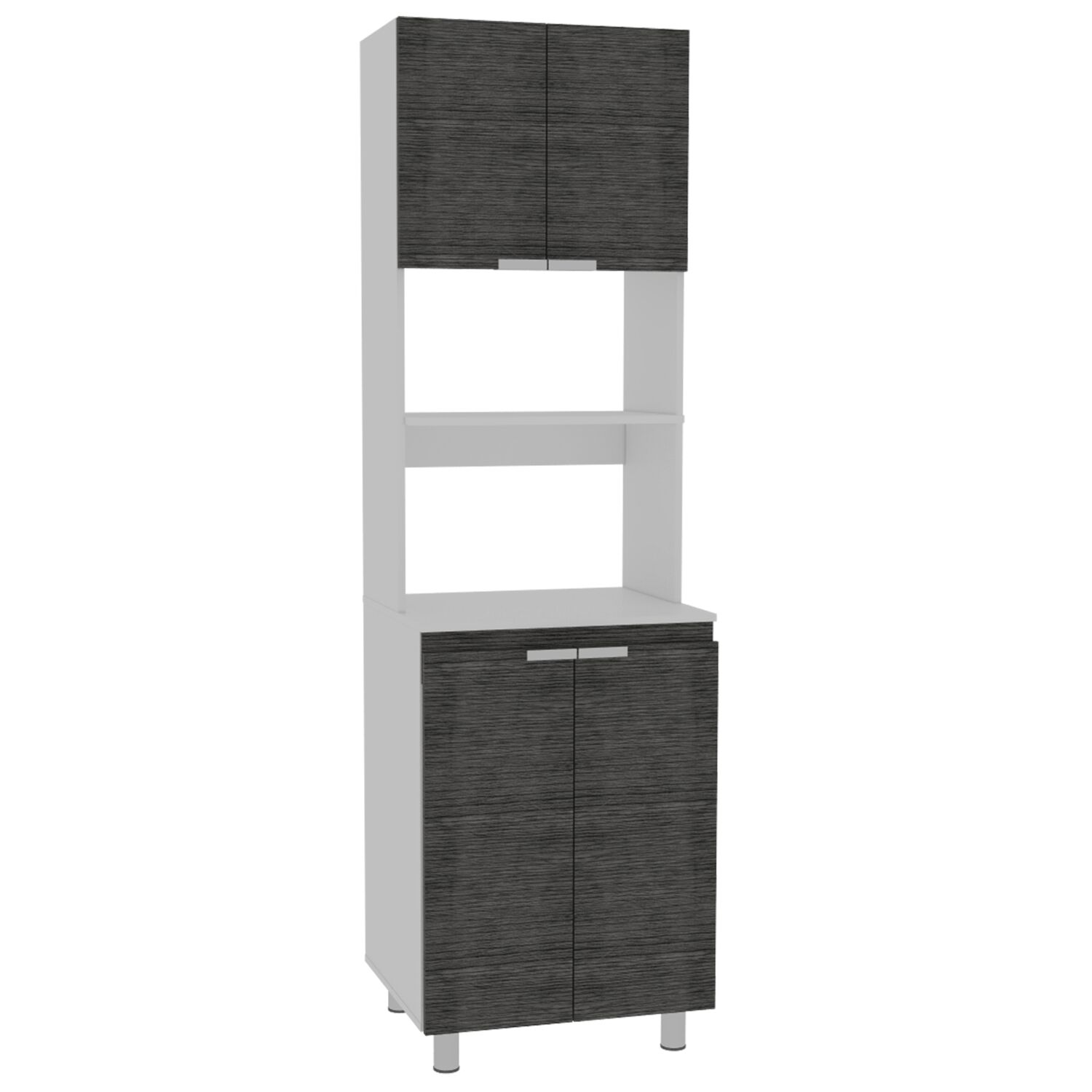 Mueble Microondas 4 Puertas Fm-005g Gris Y Blanco image number 0.0