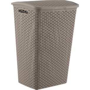 Cesto Canasto De Ropa Bali 55 Lts Con Tapa Moderno Elegante Color Taupe