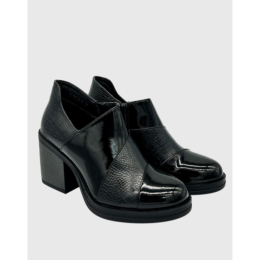 Botin Para Mujer Charol Con Taco Negro image number 2.0