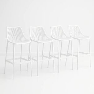 Pack De 4 Taburetes Piso De Bar Terraza Exterior Air Berlín