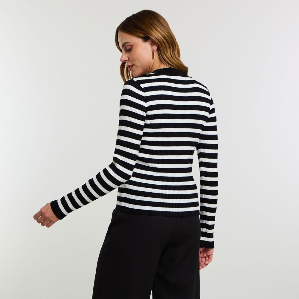 Sweater Rayas Manga Larga Cuello Redondo Mujer Kimera image number 3.0