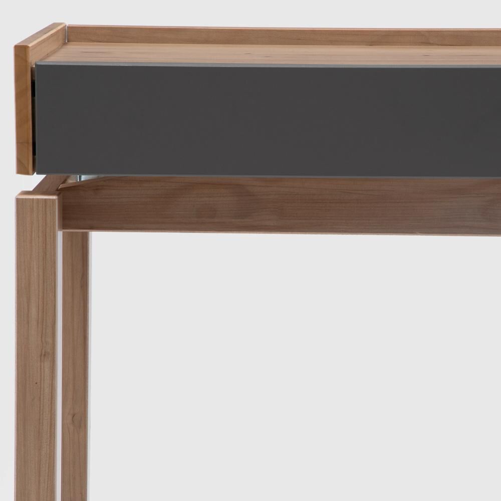 Mesa De Arrimo Roca Barcelona 2 Cajones Grafito-roble image number 5.0