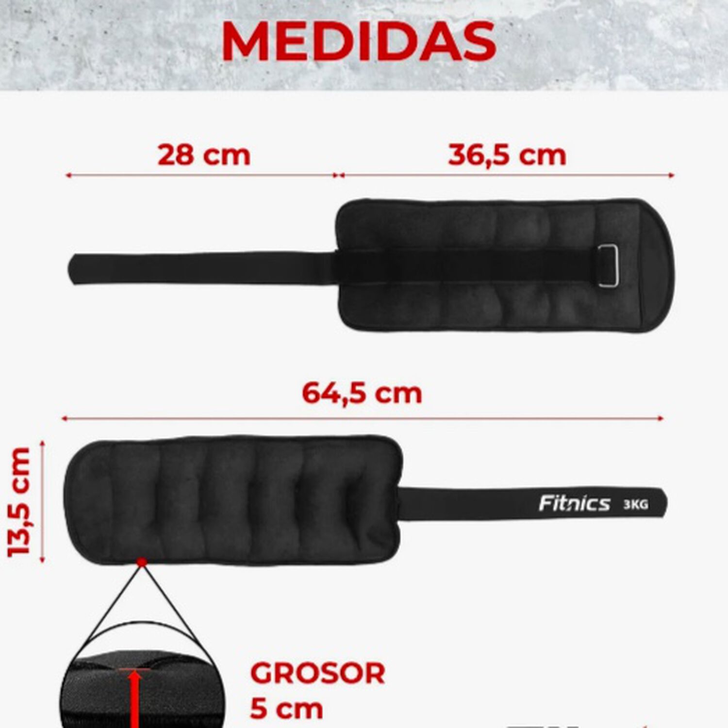 Pesas Mu&ntilde;eca Tobillera De 3kg C/u image number 2.0