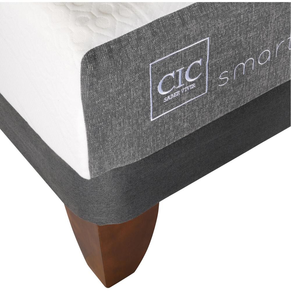 Cama Europea Cic Smart / 2 Plazas / Base Dividida + Set De Maderas image number 2.0