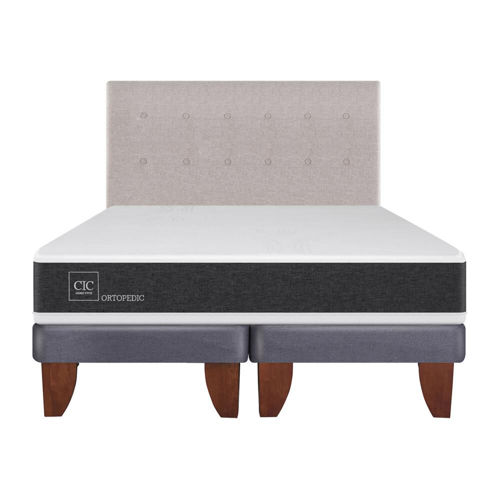 Cama Europea Cic Ortopedic / 2 Plazas / Base Dividida + Respaldo image number 1.0