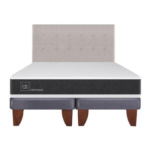 Cama Europea Cic Ortopedic / 2 Plazas / Base Dividida + Respaldo
