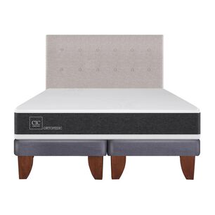 Cama Europea Cic Ortopedic / 2 Plazas / Base Dividida + Respaldo