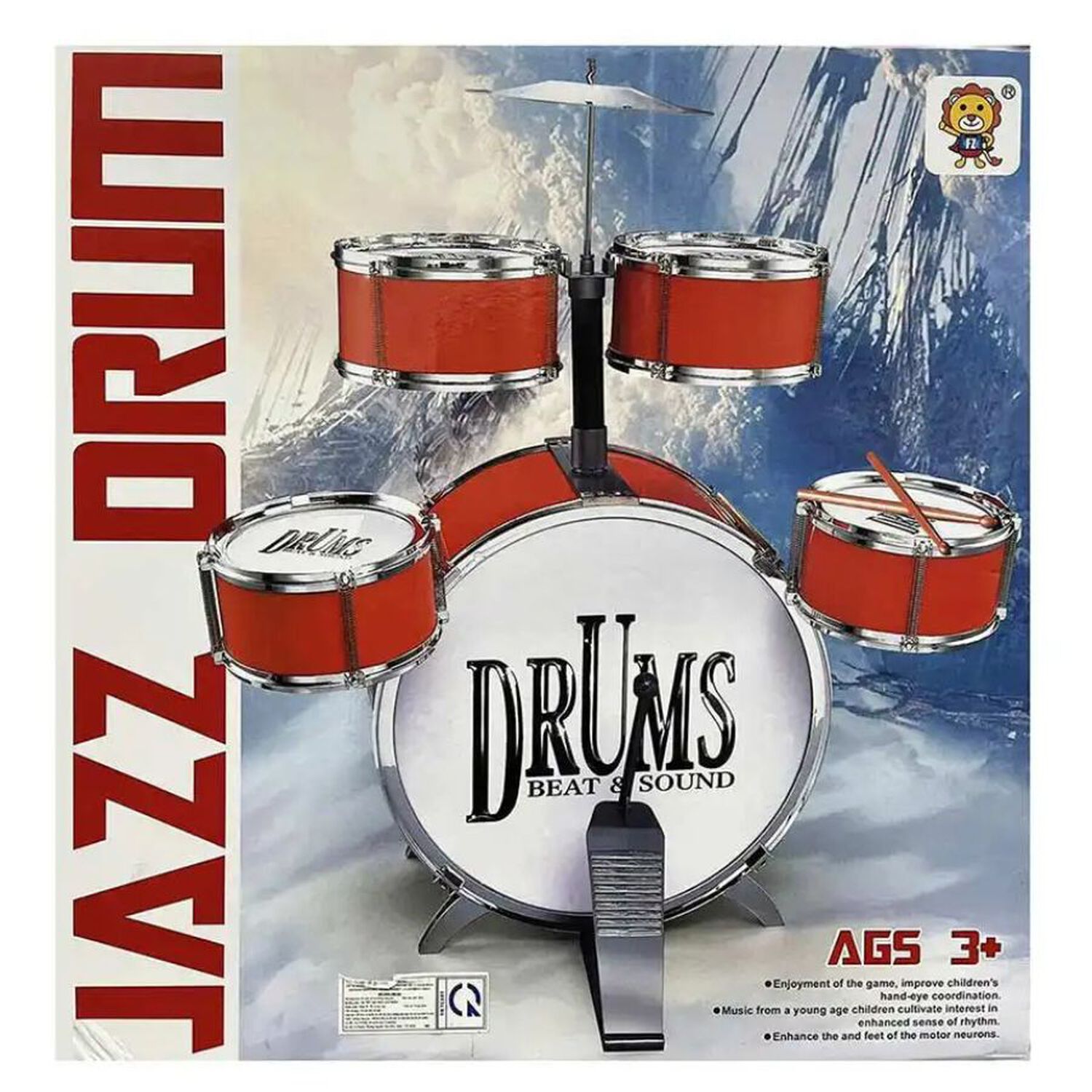 Bater&iacute;a Jazz Drum Juguete Ni&ntilde;os 5 Tambores Platillo Pedal 3+ image number 2.0