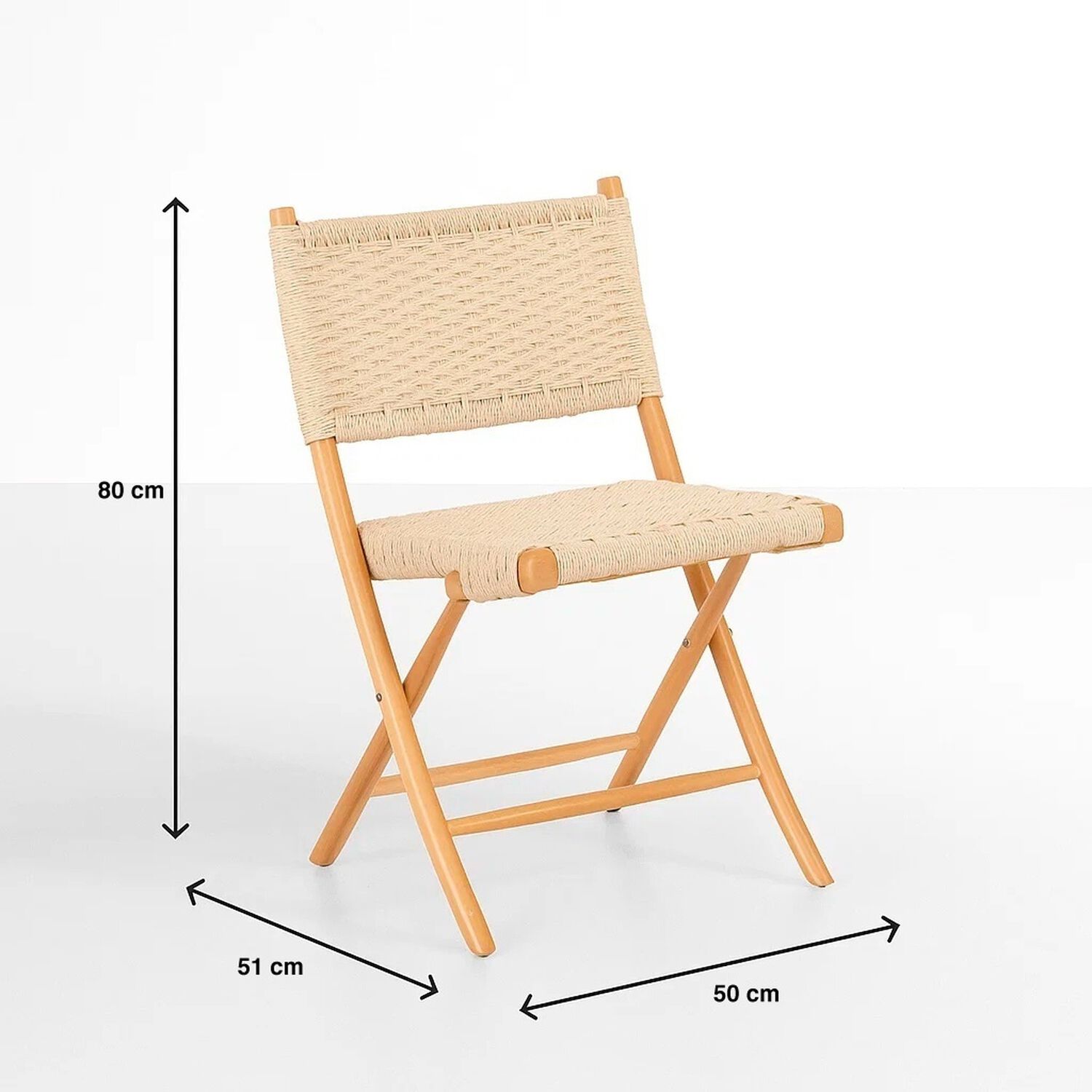 Silla Nido Plegable De Madera Rattan Natural image number 3.0