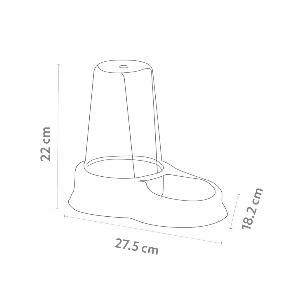 Dispensador Mascota Agua Y Comida 1,5 Litros Beige Plastiken image number 4.0