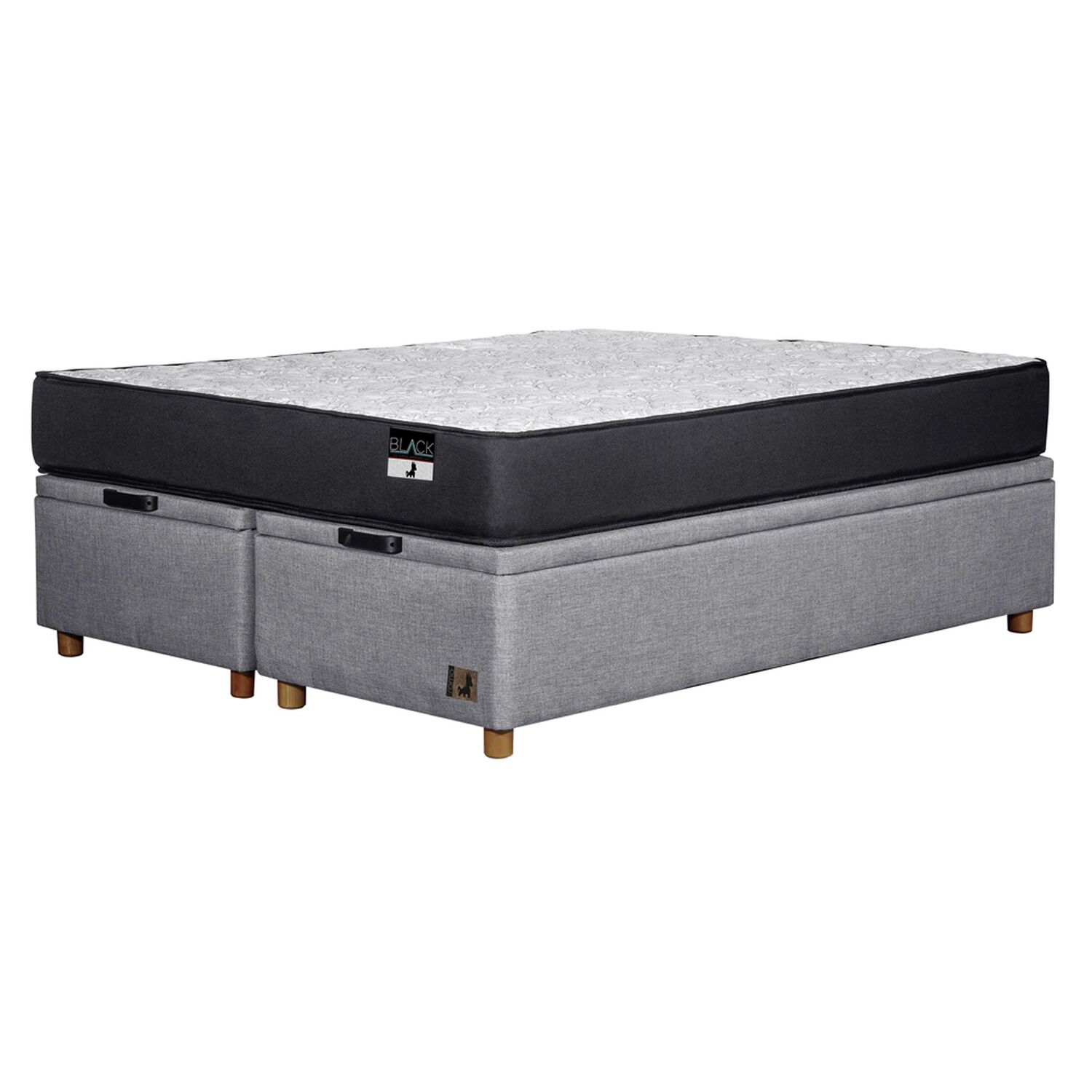 Cama Ba&uacute;l Mons Black / 2 Plazas / Base Dividida image number 2.0