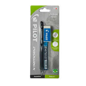 Portaminas Progrex Negro +minas 0.7mm + Borrador Pilot