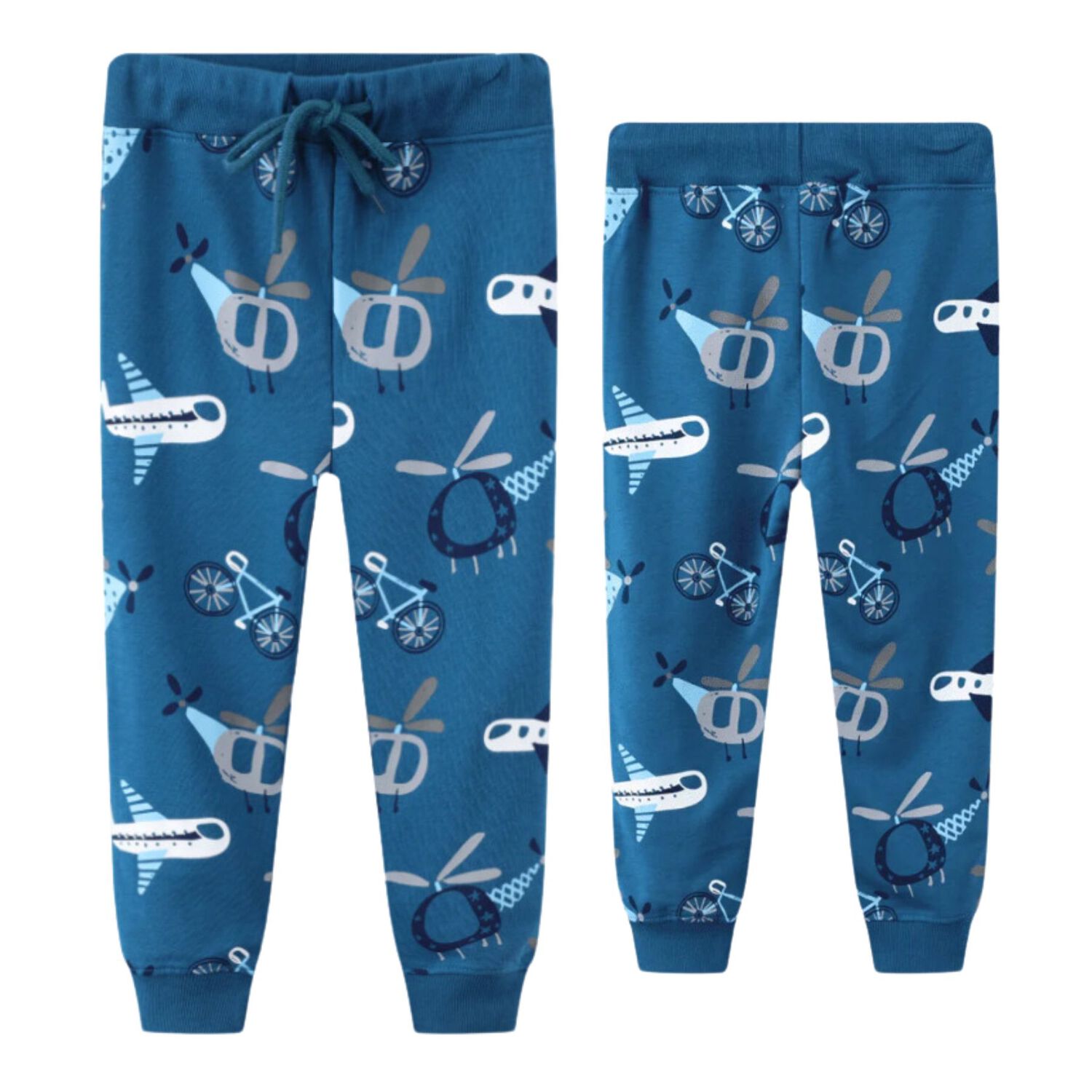 Pantalon Buzo 100% Algod&oacute;n Jump Kids Azul Helicopteros image number 0.0
