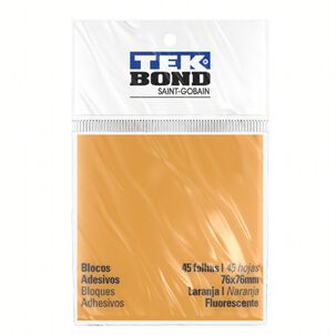 Notas Adhesivas Fluorescentes Naranjo - 76x76mm 45 Hojas - Tekbond