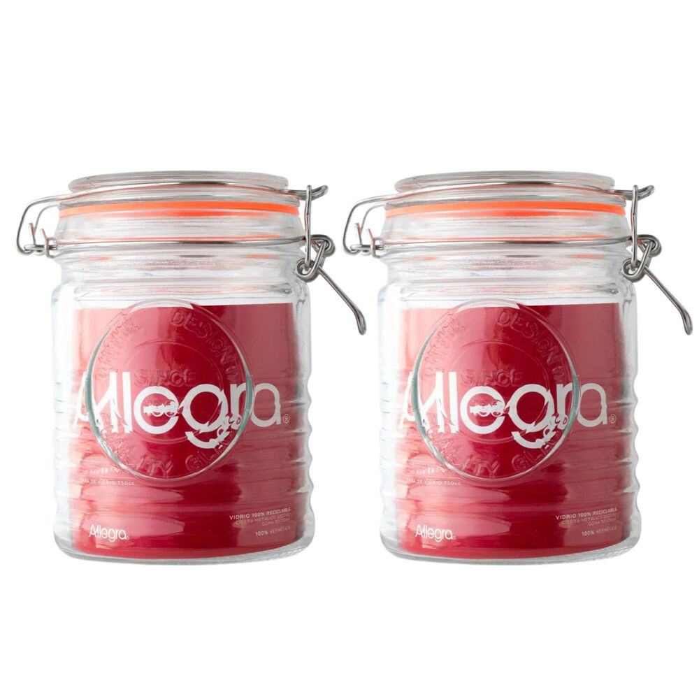 Set 2 Frascos Con Tapa De Vidrio Hermetica De 750ml Allegra image number 0.0